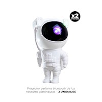 2 PROYECTOR PARLANTE BLUETOOTH DE LUZ NOCTURNA ASTRONAUTAS